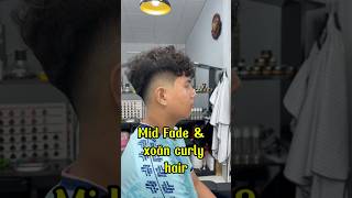 Mid Fade Curly hair fyp hairstyle [upl. by Jabon647]