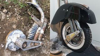 FORK VESPA SUPER 1972 RESTORATION REBUILD [upl. by Anitsrik]