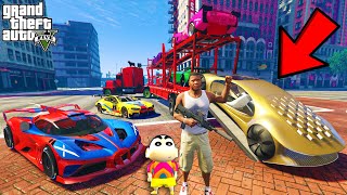 Franklin Delivering GODILLIONAIRE SUPER CARS in GTA 5  SHINCHAN and CHOP [upl. by Utley893]