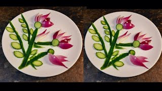 ONION ART  Super salad Decoration  Cucumber Decoration  Carving amp cutting HacksVegetable ampFruits [upl. by Yecnay766]