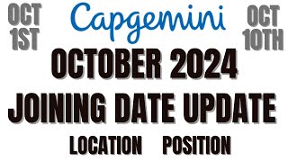 capgemini October 2024 joining date released [upl. by Sekyere]