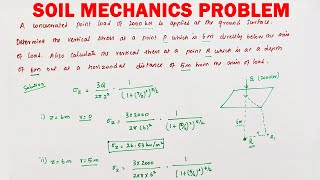 Numerical in Stress Distribution in Soils l Boussinesqs Equation for point load Problem stress [upl. by Burnham]