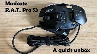 MADCATZ RAT Pro S3 mouse unboxing [upl. by Adnohsed]