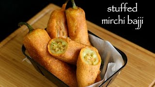 stuffed mirchi bajji recipe  stuffed menasinakai bajji  milagai bajji recipe [upl. by Assirol]