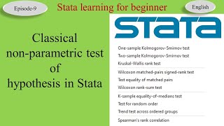 Classical nonparametric test of hypothesis in Stata with dunntest Part9 [upl. by Dorfman203]