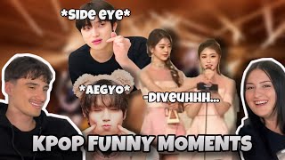 Reacting To the FUNNIEST moments of kpop idols [upl. by Nahbois]