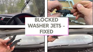 WINDSCREEN WASHER JETS How to remove clean and replace washer jets when blocked [upl. by Crocker909]