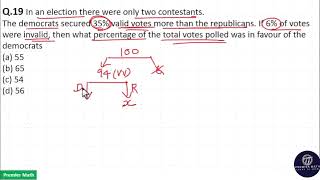 In an election there were only two contestants The democrats secured 35 valid votes more than the [upl. by Mattie]