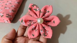 DIY How to Make a Cloth Flower  DIY Easy Tricks Fabric Flowers Making  Flower Making With Cloth [upl. by Quinlan]