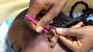 ASMR EAR PIERCING PICKING AND CLEANING [upl. by Kronick]