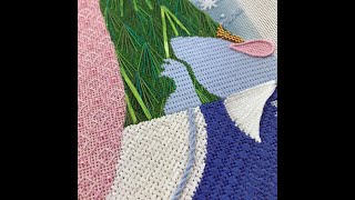 Corkscrew Stitch on Needlepoint Canvas [upl. by Riffle]