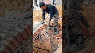 Door curved dome bricklaying process [upl. by Weidar]