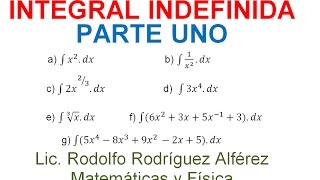 1 INTEGRAL INDEFINIDA CÁLCULO INTEGRAL [upl. by Brendan]