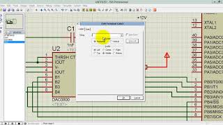 6 Atmega32 Assembly Tutorial DAC 0800 interfacing with AVR ATmega32 and Triangular wave generation [upl. by Nortal]