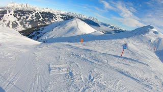 Saalbach Hinterglemm  Austria Ski with kids 742a  58 km 1170 m down 4K Gimbal Double Camera [upl. by Senilec142]