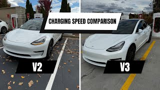 How Do Tesla V2 and V3 Superchargers Compare Speed Performance and Charging Battle [upl. by Hareemas]