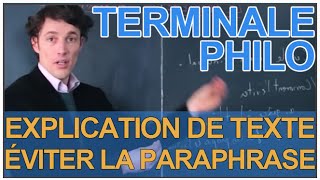 Lexplication de texte  éviter la paraphrase  Philosophie  Terminale  Les Bons Profs [upl. by Asile]