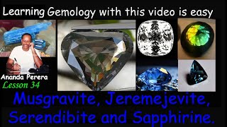 L 34 E  Musgravite Jeremejevite Serendibite and Sapphirine  Very Rare Gemstones in Sri Lanka [upl. by Anelle]