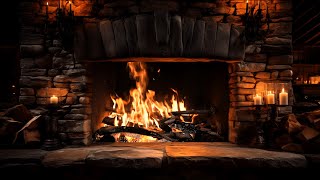 Cozy Winter Fireplace with Crackling Logs and Relaxing Fire Sounds to Relieve Stress [upl. by Eustashe]