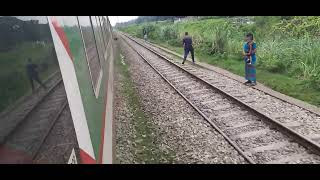 Parjatak Express leaving Pahartali and going towards Chittagong Railway Station [upl. by Relyc]