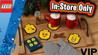 LEGO Instore ONLY Exclusive  VIP Holiday Drink Coasters 5007623 Minifigure Coasters  Misprint [upl. by Acirne]