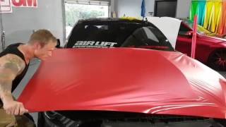 How to vinyl wrap a hood  bonnet larger than 60 inches How to vinyl wrap a Mustang By ckwraps [upl. by Attenweiler]