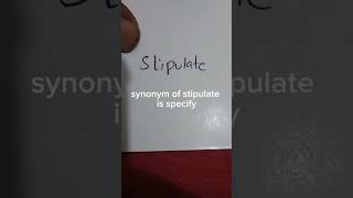 synonym of stipulate is [upl. by Suraved925]