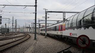 Eurocity train quotPorta Moravicaquot Graz  Przemysl with SBB Panorama car arriving at Wien Hbf [upl. by Lavinia131]