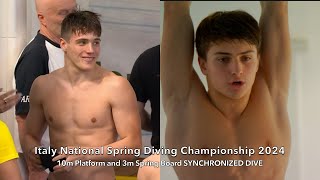 Stefano Belotti 🥇10m 3m Spring Board SYNCHRO  🇮🇹 National Spring Diving Championship 2024 [upl. by Dlonyar]