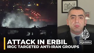 IRGC says it targeted ‘antiIranian’ groups in Iraq’s Erbil [upl. by Ahsram805]