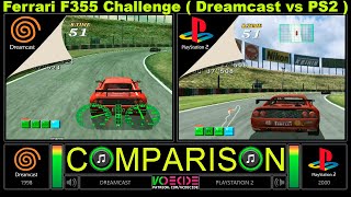 F355 Challenge Dreamcast vs PlayStation 2 Side by Side Comparison  VCDECIDE [upl. by Yeslah]