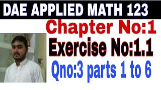 DAE math 123 1st year  applied mathematics 123  chapter no 1  Exercise no 11  question no 3 [upl. by Keeton830]