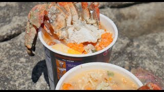 【Fishing Chef】Catch and Cook Crab with Black Shin Ramen [upl. by Ynafit]