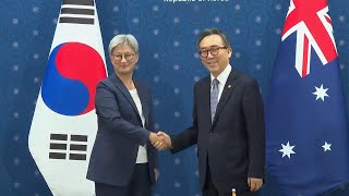 Australias FM condemns NKorea during meeting with SKorea counterpart [upl. by Pfister]