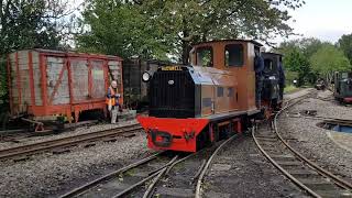 The Hudswell Mines loco and Utrillas run lightengine into Becconsall yard 6th October 2019 [upl. by Anderea934]