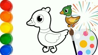 How to draw an easy duck for kids and toddlers [upl. by Renfred505]