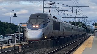 Amtrak Acela 2193 races through Mansfield station [upl. by Anoik483]