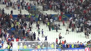 RUSSIAN HOOLIGANS ATTACK England fans targeted in Marseille [upl. by Douglas]