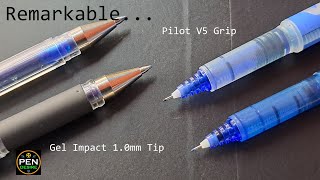 Useful Pen Tips  Pilot V5 Grip and uniball Gel Impact 07 refill  s50 [upl. by Jeuz]