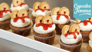 How to Make a Jammie Dodger Cupcake  Cupcake Jemma [upl. by Nelleyram470]