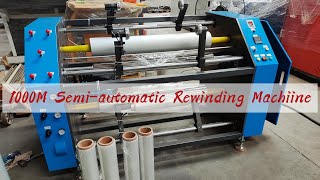 1000mm 800mm 500mm Semi Automatic Rewinding And Slitting MachineHow To Operate Rewinder First Step [upl. by Sivraj688]