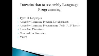 Assembly language Programming basics  Assembly language programming Tutorial [upl. by Thessa287]