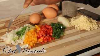 How To Make Jamaica Vegetable amp Cheese Omelette  Recipes By Chef Ricardo [upl. by Sirkin688]