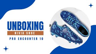 Nivia Encounter 10 Pro  Unboxing  Royal Blue Colour 🤩  Football Shoe [upl. by Xenos]