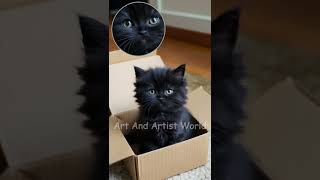 The Midnight Kitten Cute Turns Creepy  artandartistworld viralshort shortsfeed horrorstory [upl. by Eiramyma]