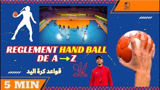 🔥👌Règlement de handball en 5 min🔥👌كل ما يجب أن تعرفه عن قانون لعبة كرة اليد 🔥👌 [upl. by Brass442]