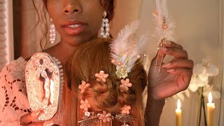 ASMR Bridgerton Inspired Detailed Hair Styling Extra Delicate Hair Fixing Attention for Penelope [upl. by Ynitsed]