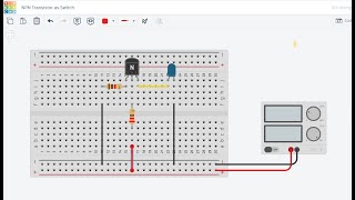 1NPN Transistor as Switch Tinkercad [upl. by Atnovart192]