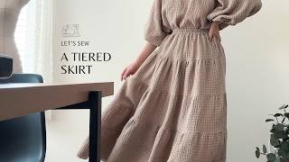 How to sew your own perfectly full tiered skirt  Sewing School with Sara SJ Kim [upl. by Liman]