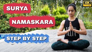 Surya Namaskar Steps for Beginners with Count  Sun Salutation Yoga Flow  Posture Guide  2021 [upl. by Ester953]